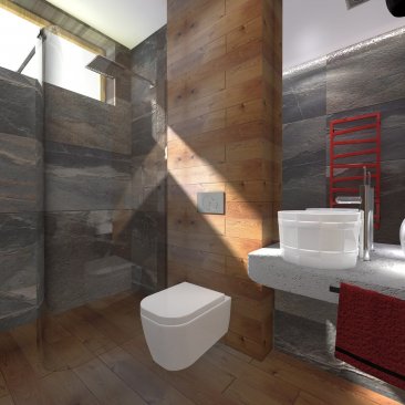 Drewno w łazience - aranżacja w stylu loft